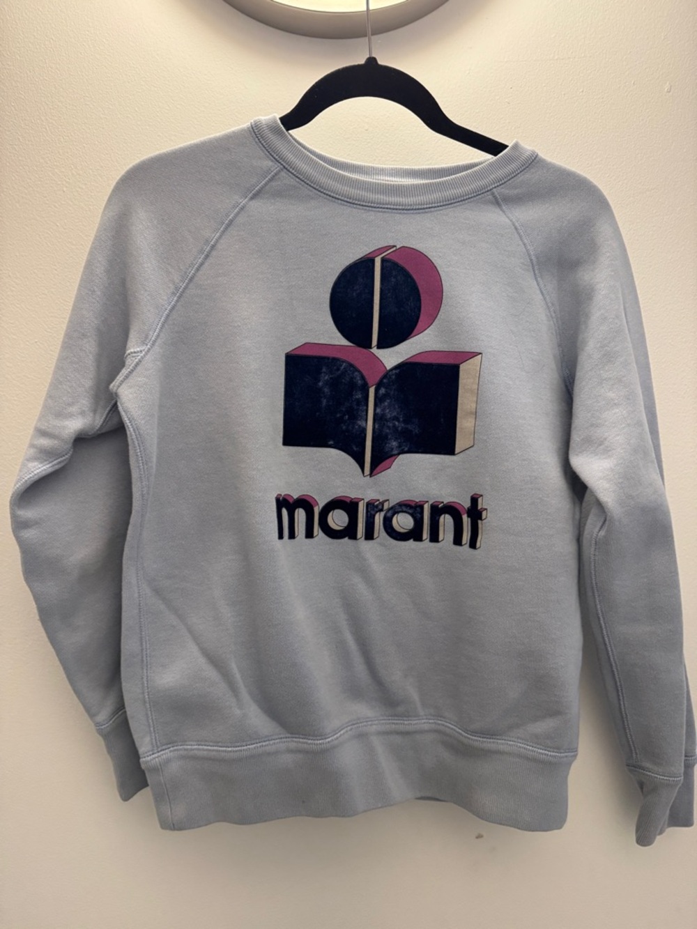 Isabel Marant Powder Blue Logo Graphic Sweatshirt Size 36 Small